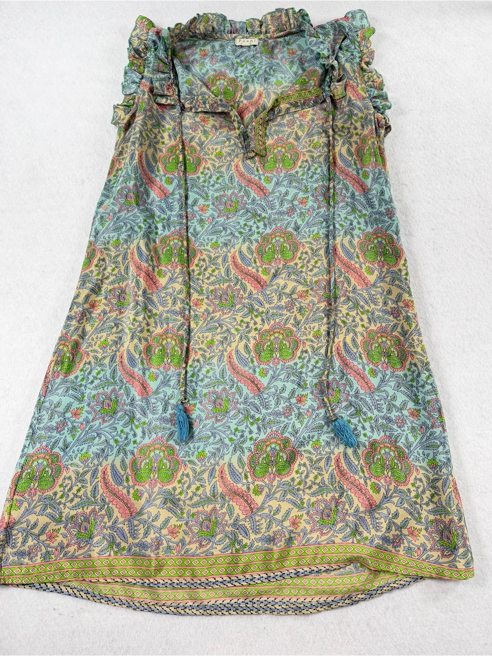 Paani Boho Paisley Tassel Shift Dress Size Medium